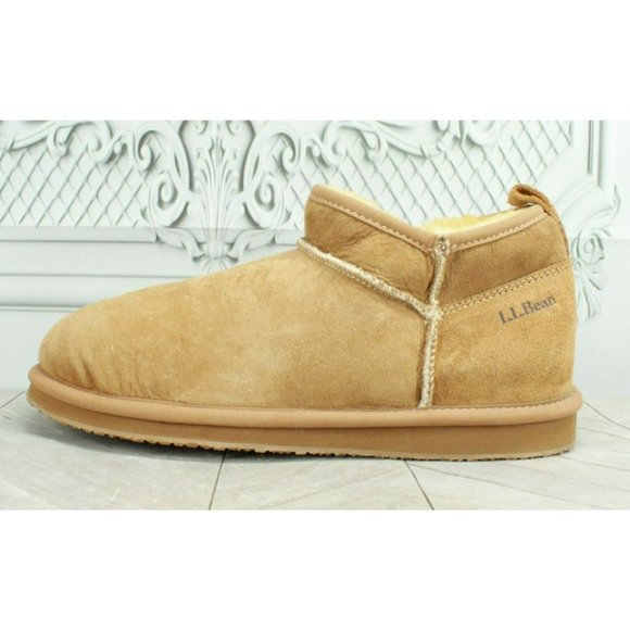L.L. Bean Shoes - LL Bean Brown Suede Wicked Good Shearling Lined Slipper Ankle Boots Size 9 M